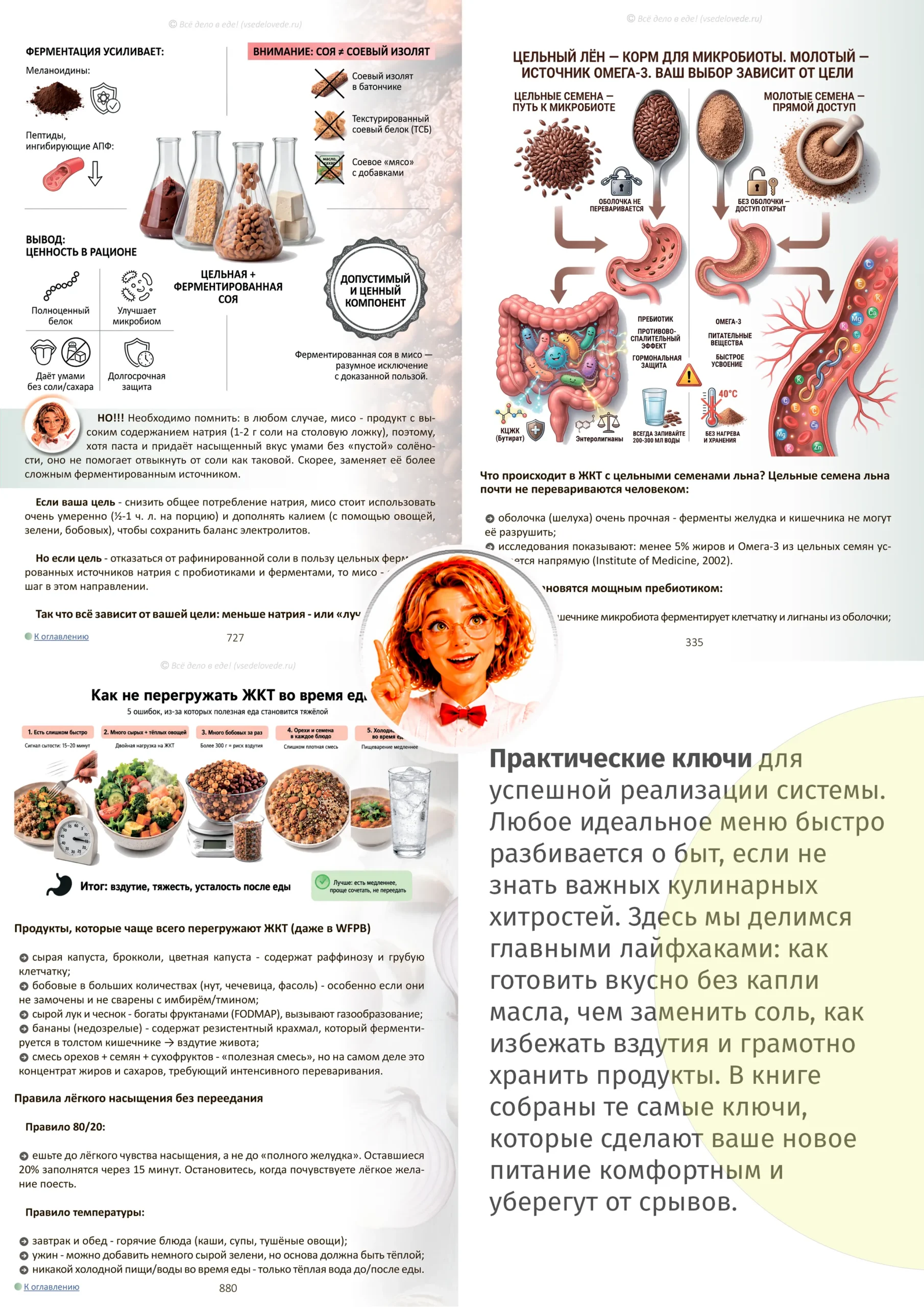 Примеры страниц из книги «Всё дело в еде!» по тематике «Практические ключи»